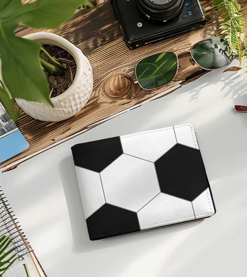 WRIGAEL Credit Card Holder Wallet Rfid Blocking Kids Boys Bifold Teen Cool Cute for Cash with ID Window Cardholder Teenage Teenager, Soccer - Image 5